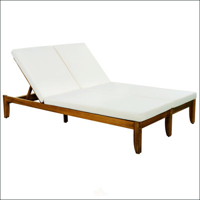 Fauteuil de jardin inclinable deux places réglable avec structure résistante aux intempéries et coussins moelleux pour se détendre au bord de la piscine