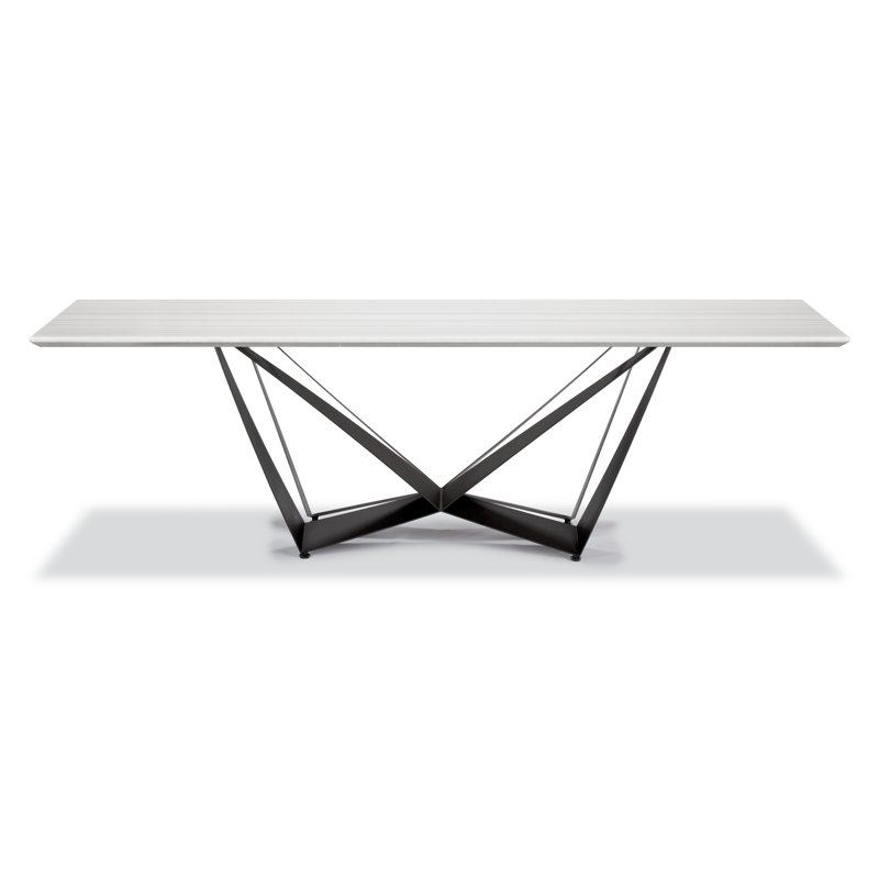 Bertella Marble Top Metal Base Dining Table