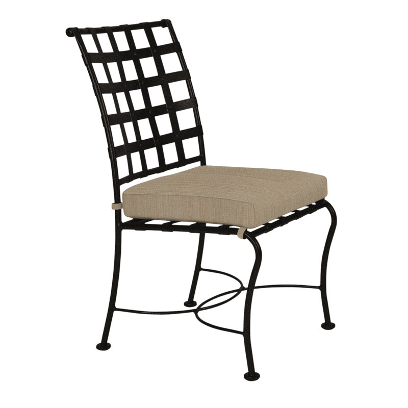 Classico Outdoor Dining Side Chair, Flagship Stone Sunbrella®, Carbon Black