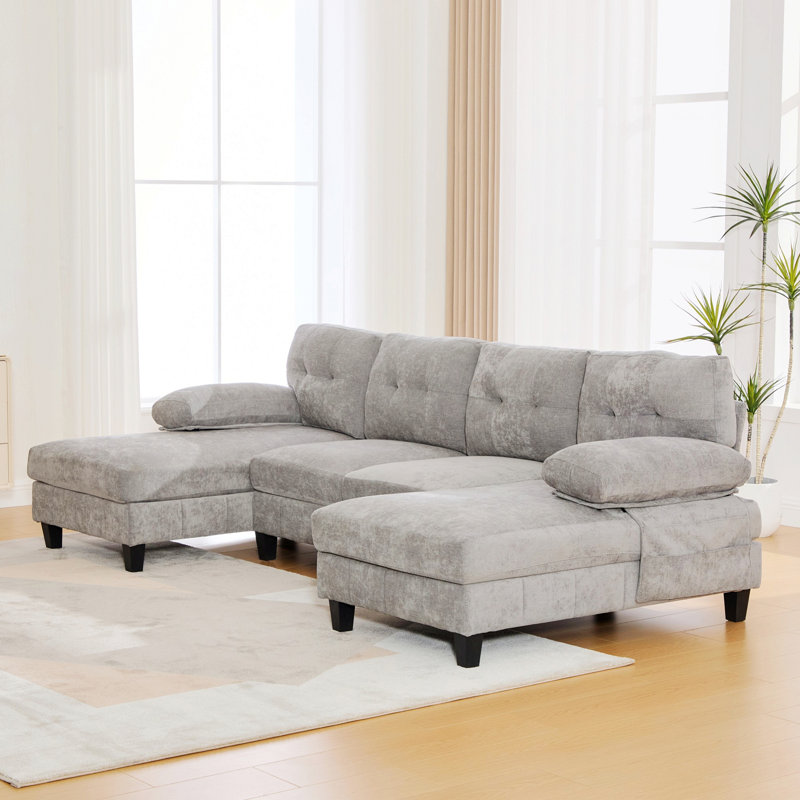 Canapé modulaire en U pour salon, Gris