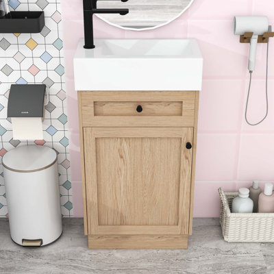 Meuble-lavabo avec lavabo et tablette réglable
