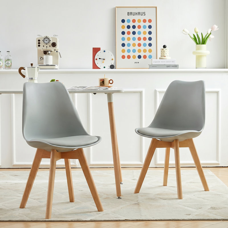 Nero Upholstered Dining Chair, Grey, Beech, 2
