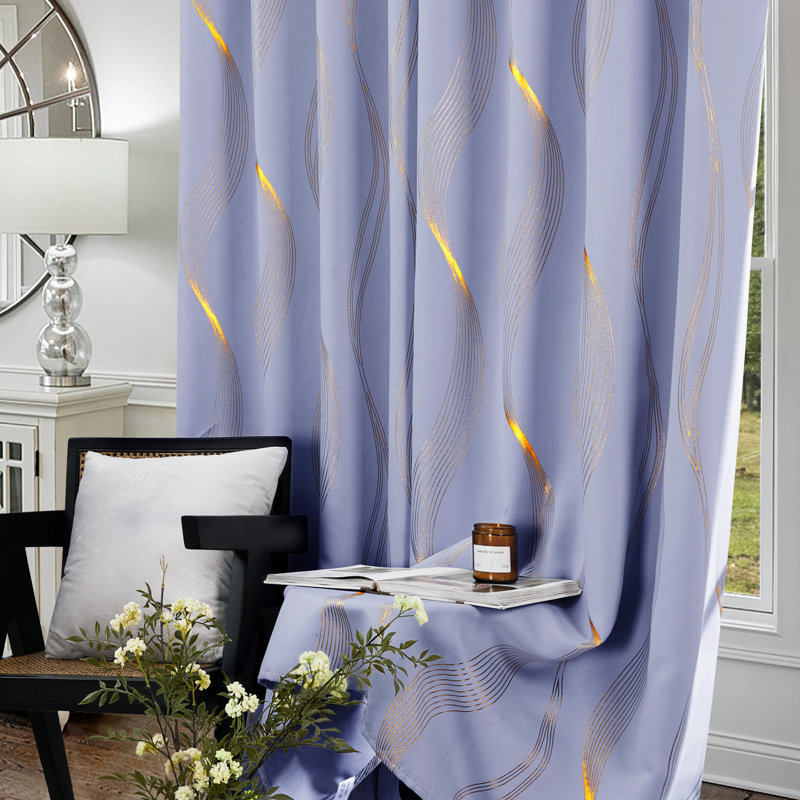 Geometric Blackout Thermal Curtain Pair, 52" W x 72" L, True Red