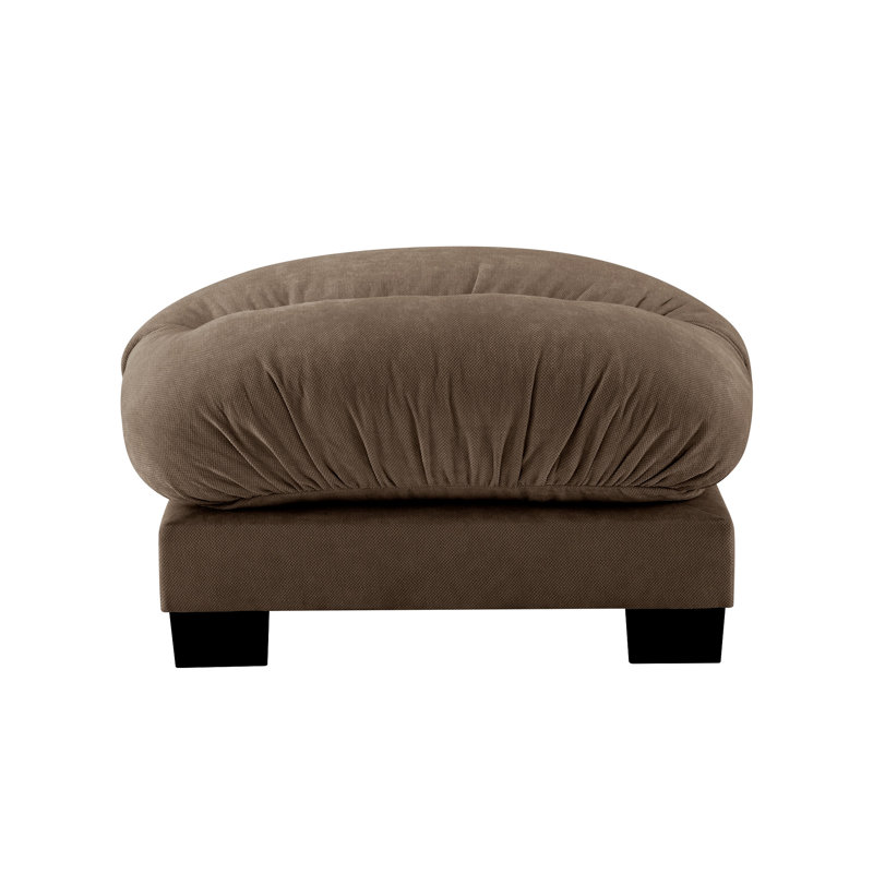 Flora Ottoman Chenille - Brown, Brown