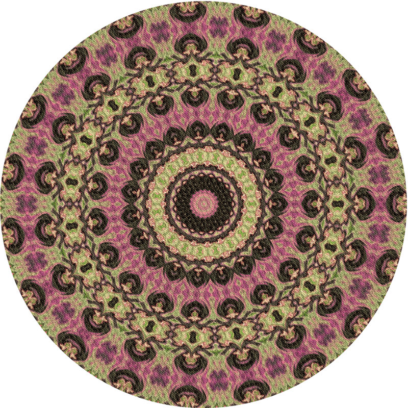 Floral Indoor Rug, Round 8'