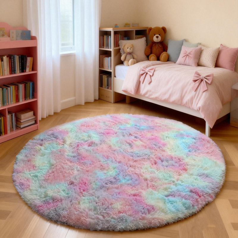 Tie Dye-Rainbow Area Rug,Ideal for multiple scenarios, Tie Dye-Rainbow, 7*7ft