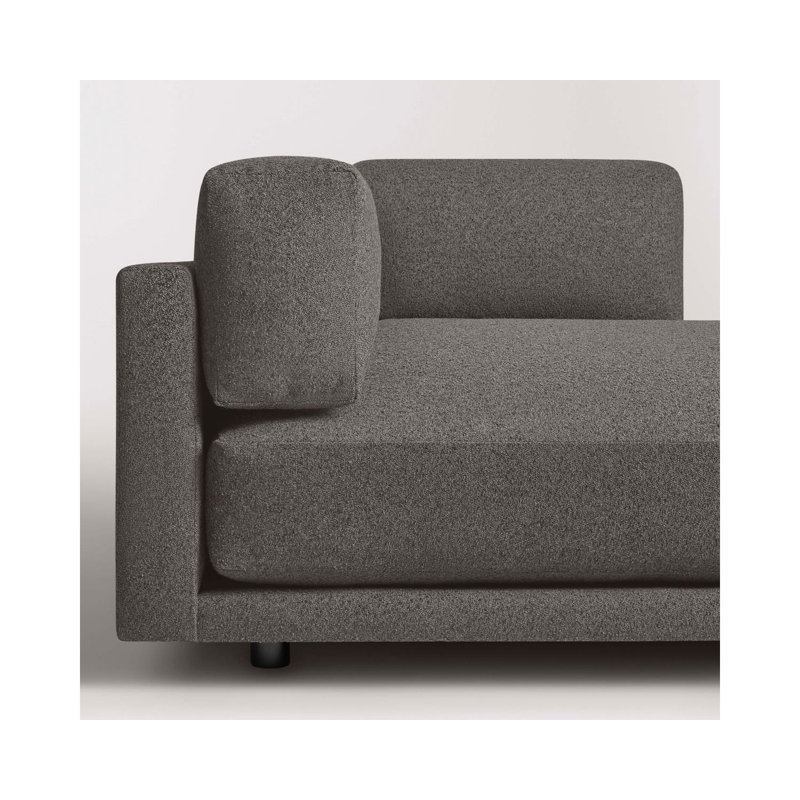 Canapé modulaire 51 po méridienne Sunday, Faisant face à la droite, 100% polyester gris anthracite Kelso