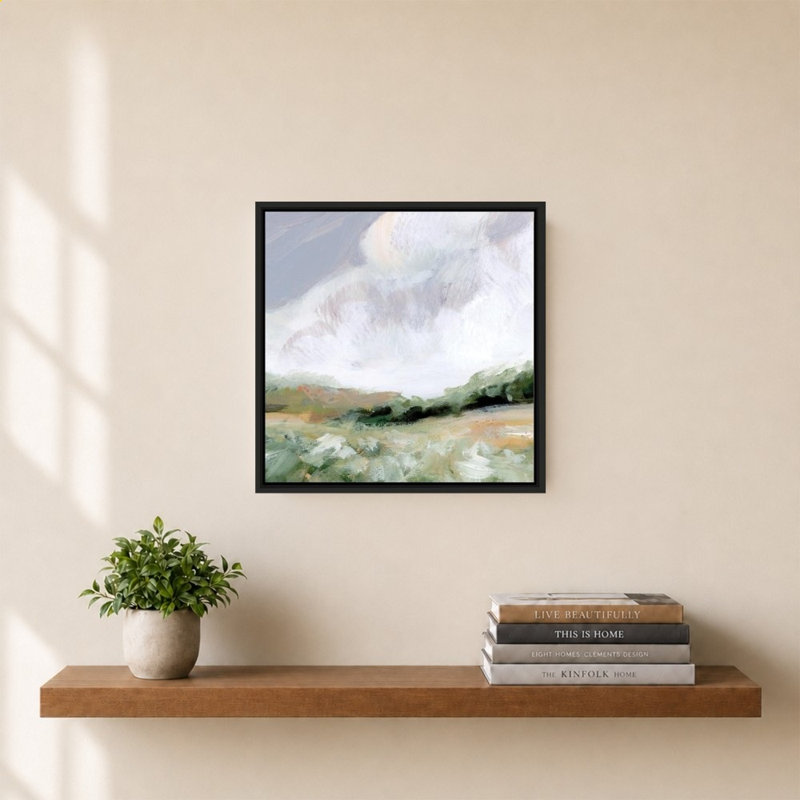 Soft Summer Sky by Katrina Pete - Graphic Art on Canvas, 28" H x 28" W, Black