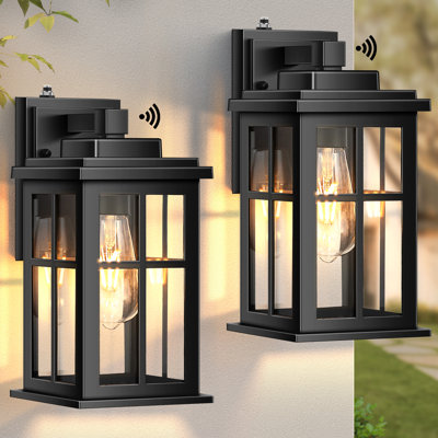 2 Pack Exterior Lighting Fixtures, Black Dusk to Dawn Outdoor Lighting for House, Porch