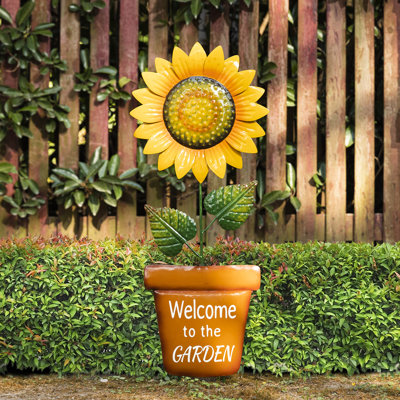 Piquet de jardin en métal tournesol