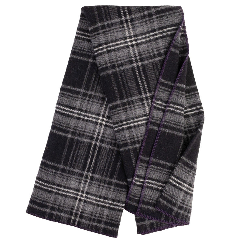Jeté BIGTHROW, Tissu écossais noir