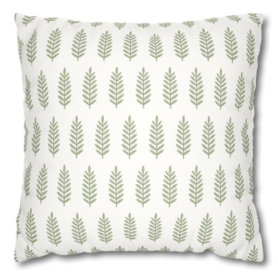 Block Print Inspired Pillow With Leaf Butta Botanical Design |  Aesthetic Cushion Cover