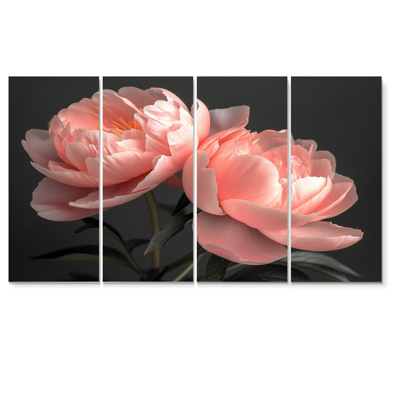 Killoren - ensemble de reproductions d'art pivoines, H 32 po x l 64 po