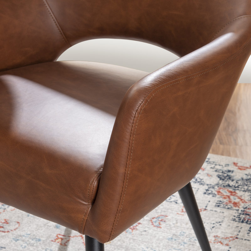 Saela 19.75'' H Upholstered Armchair, Saddle, Espresso