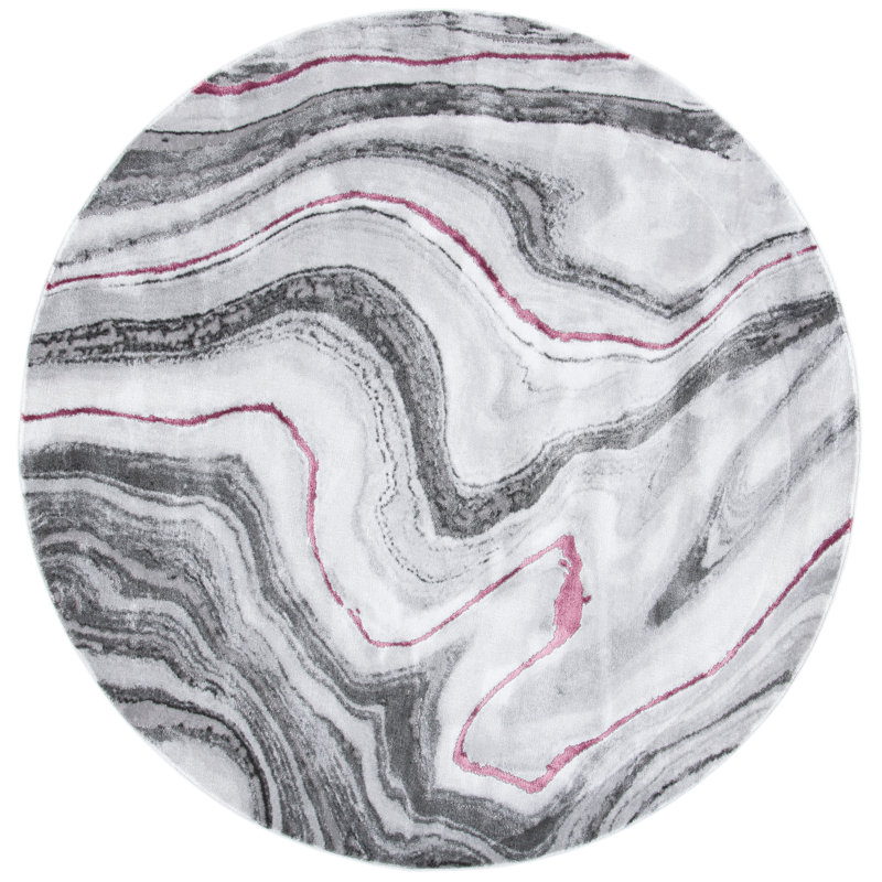 Sniquer Performance Abstract Rug, Round 6'7"