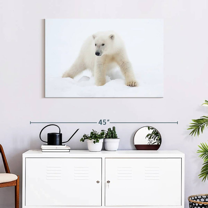 Brampt Juvenile Polar Bear, 24" H x 36" W
