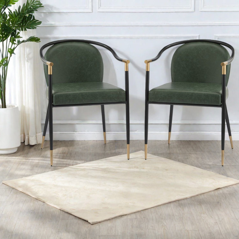 Ensemble de 2 chaises de salle à manger Comfort, style moderne en métal Pu pour cuisine