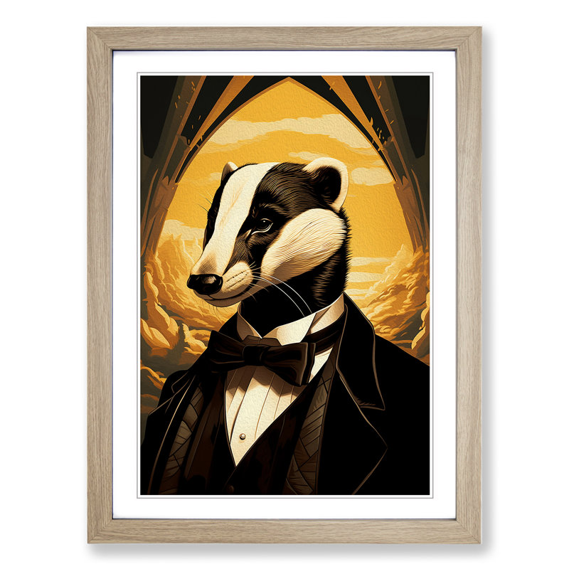Single Picture Frame Print on Wood, 46cm H x 34cm W, Oak Framed