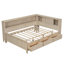 Lit de jour en bois avec tablettes de rangement et 3 tiroirs-2073095646