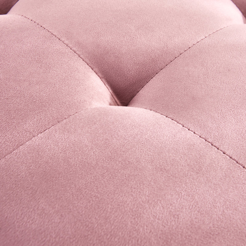 Chaise longue en velours Ramm, Velours rose