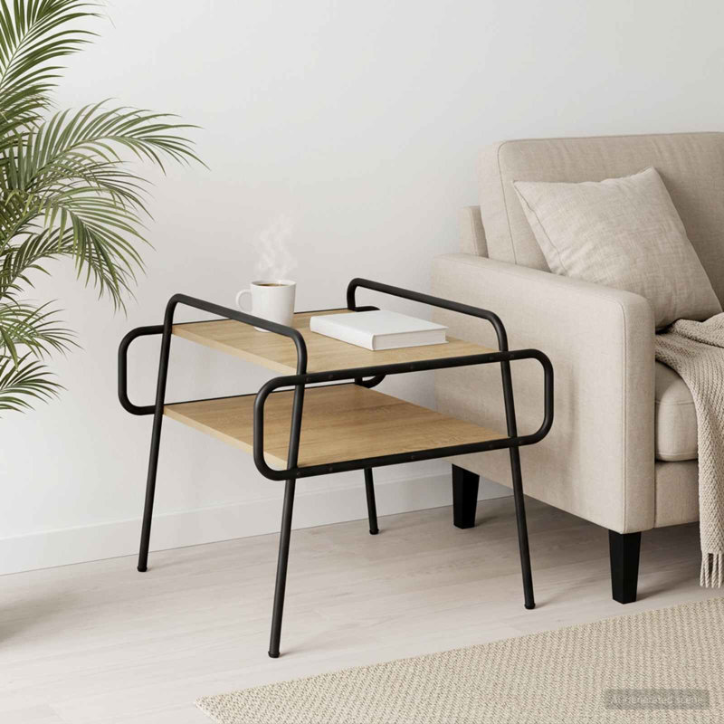 Coffee Table, 51cm H x 50cm W x 50cm D, Sonoma Oak / Black, Sonoma Oak