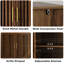 Buffet de 63 pouces en noyer - Buffet avec portes grillagées et rangement pour la salle à manger, le salon, l'entrée, la cuisine pratique et fonctionnelle