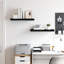 Ensemble de 2 tablettes murales flottantes noires en métal