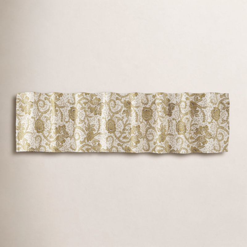 Cotton Floral Tailored Window Valance, 16" H x 72" W
