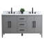 Ensemble de meuble-lavabo double 60 po avec plateau en marbre Chambery-94811327-94811326