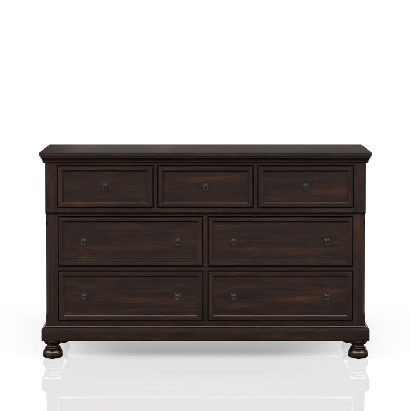 Commode sept tiroirs cerisier foncé, Cerisier