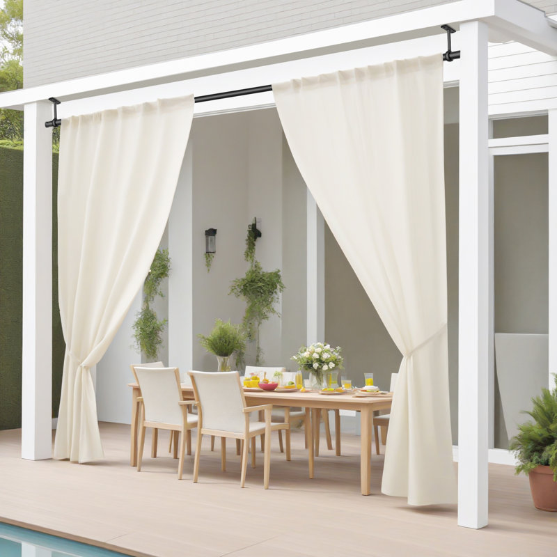 Tringle à rideaux noire de 1 po de diamètre avec supports de style simplicité moderne, 72" - 144"
