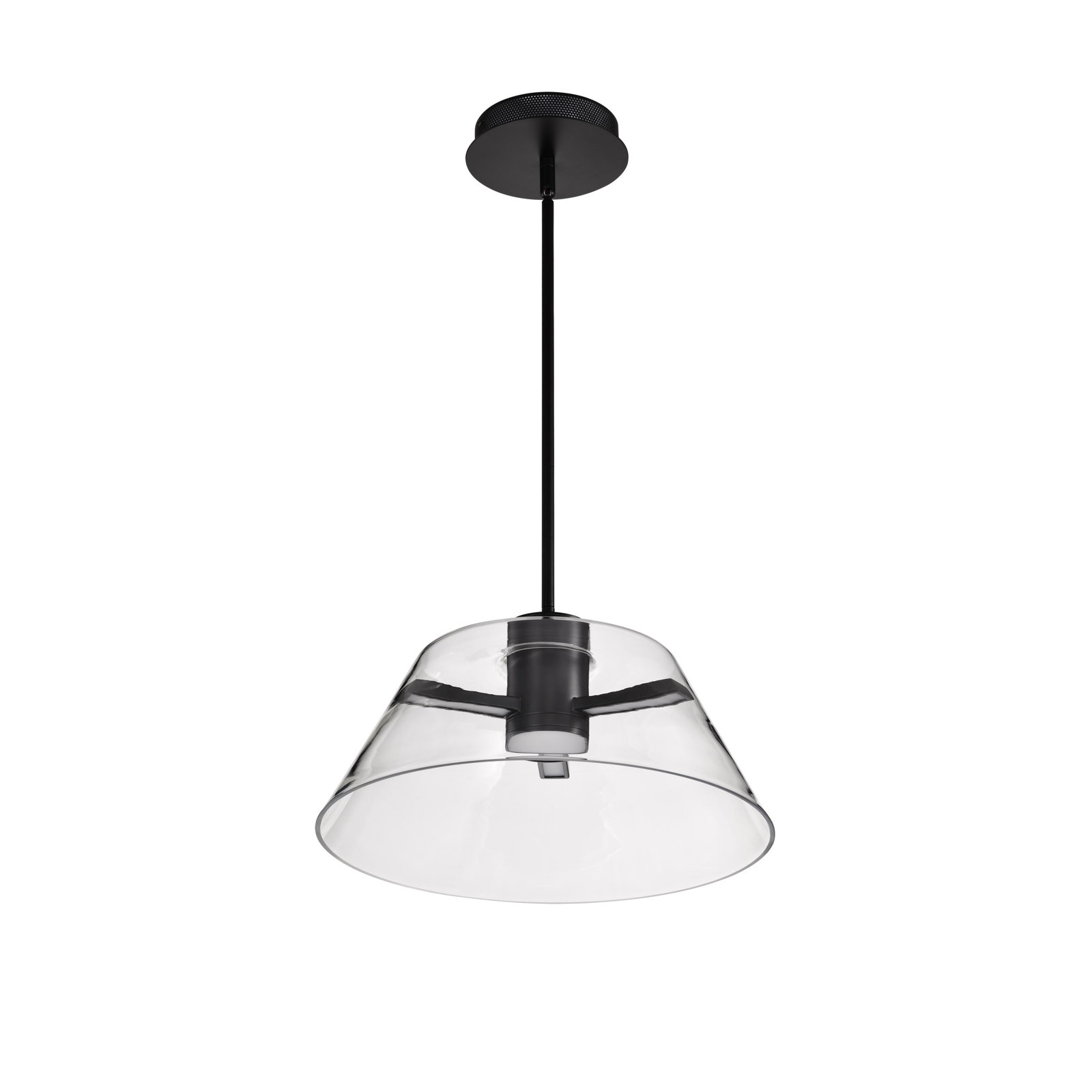 Sinclair Dimmable Glass Single Light Pendant, 46.51" H x 17" W x 17" D, Matte Black