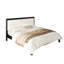 Structure de lit plateforme en bois massif avec tête de lit tapissier en velours beige-1880483881-1880483882