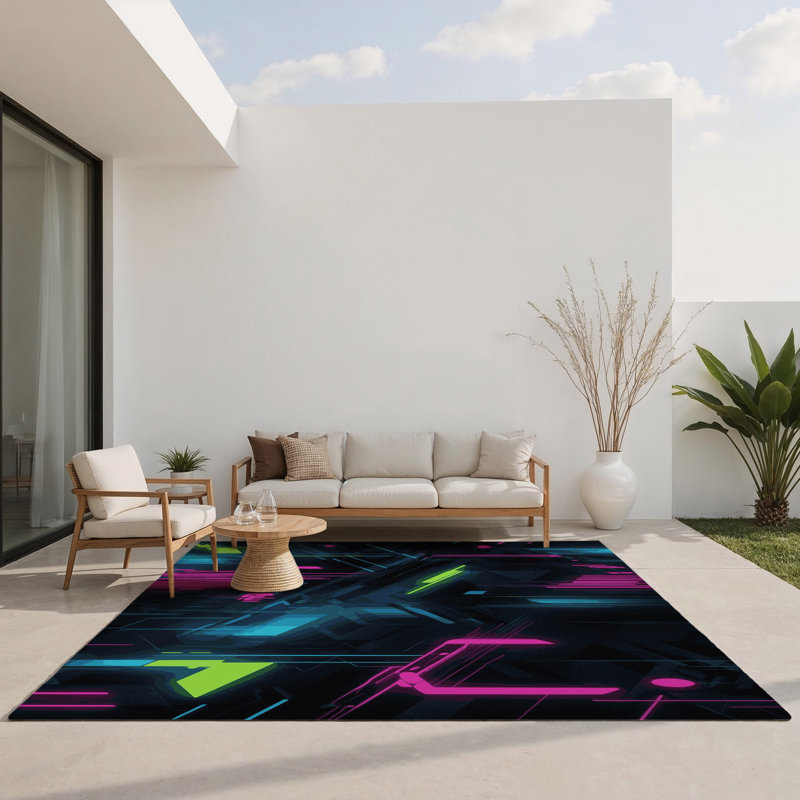 Tapis intérieur et extérieur Photon Gleam, Rectangle 1 pi 6 po x 2 pi 6 po