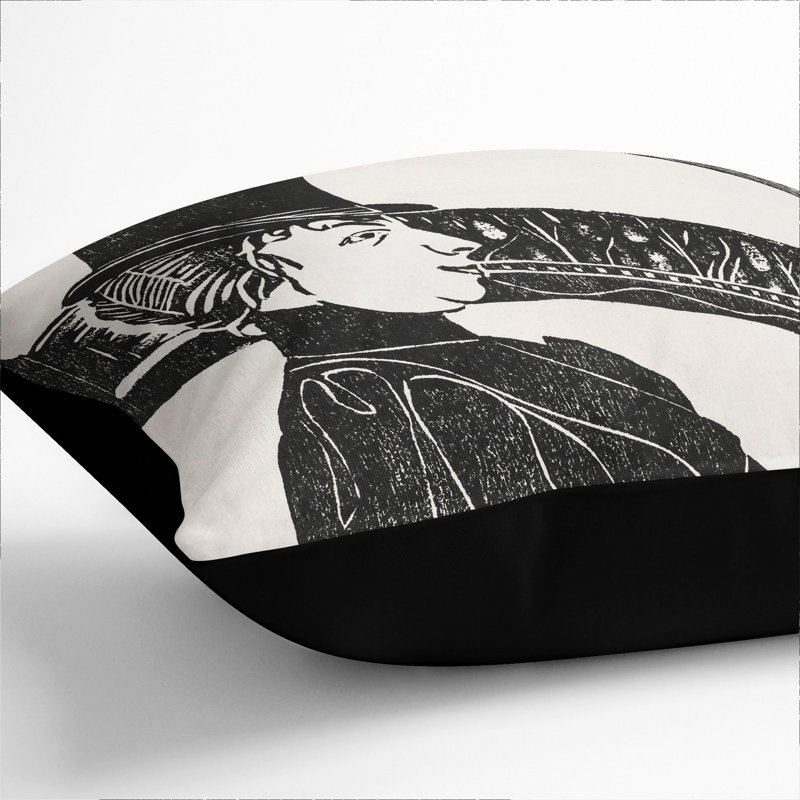 Lady in the Box Scatter Cushion with Filling, 40cm H x 40cm W x 15cm D, Black