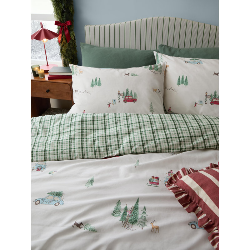 Christmas Tree Lane 100% Cotton Duvet Cover Set