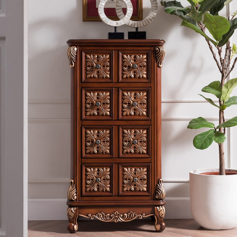 Commode d'appoint vintage grande capacité, H 42,5 po x l 22,7 po x P 15,7 po, Brun