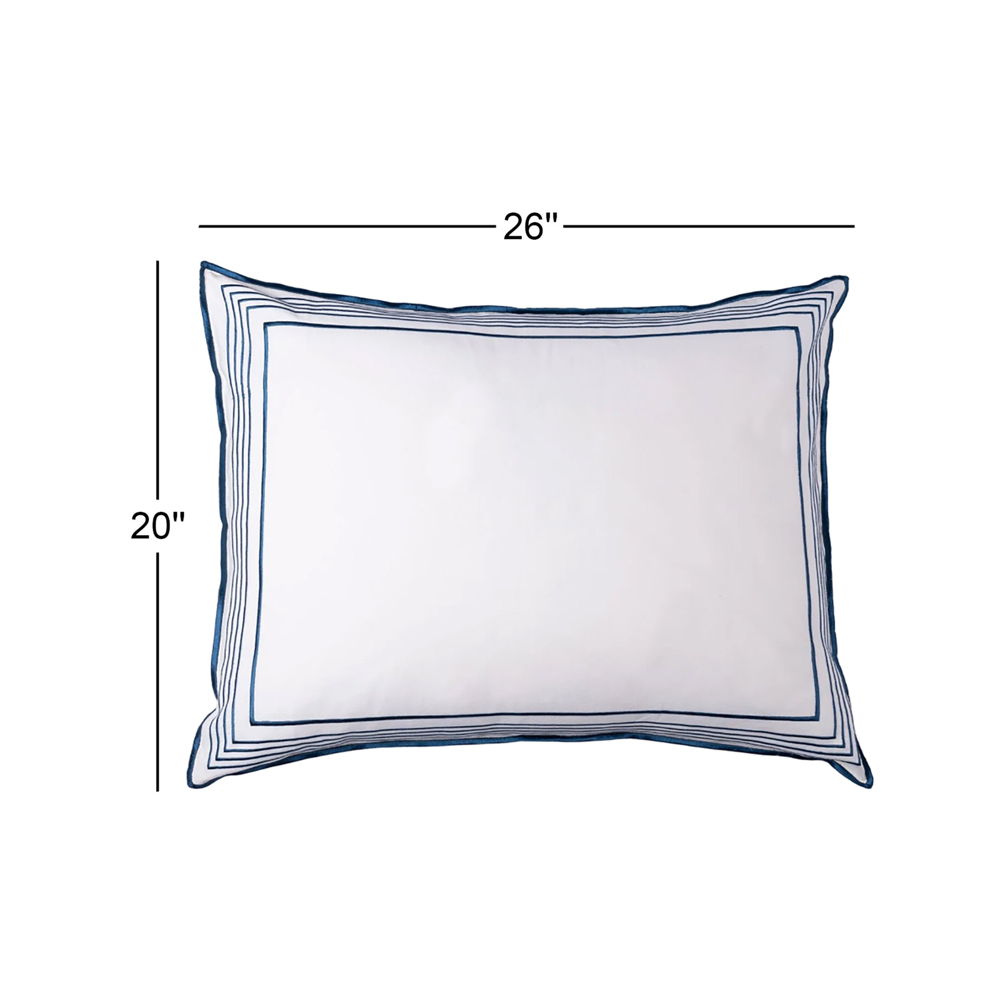 Erlea Cotton Sham Set, White/Adriatic, Standard/Twin