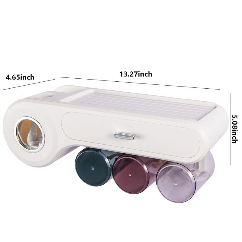3 porte-brosses à dents et distributeur, douchette à dents murale