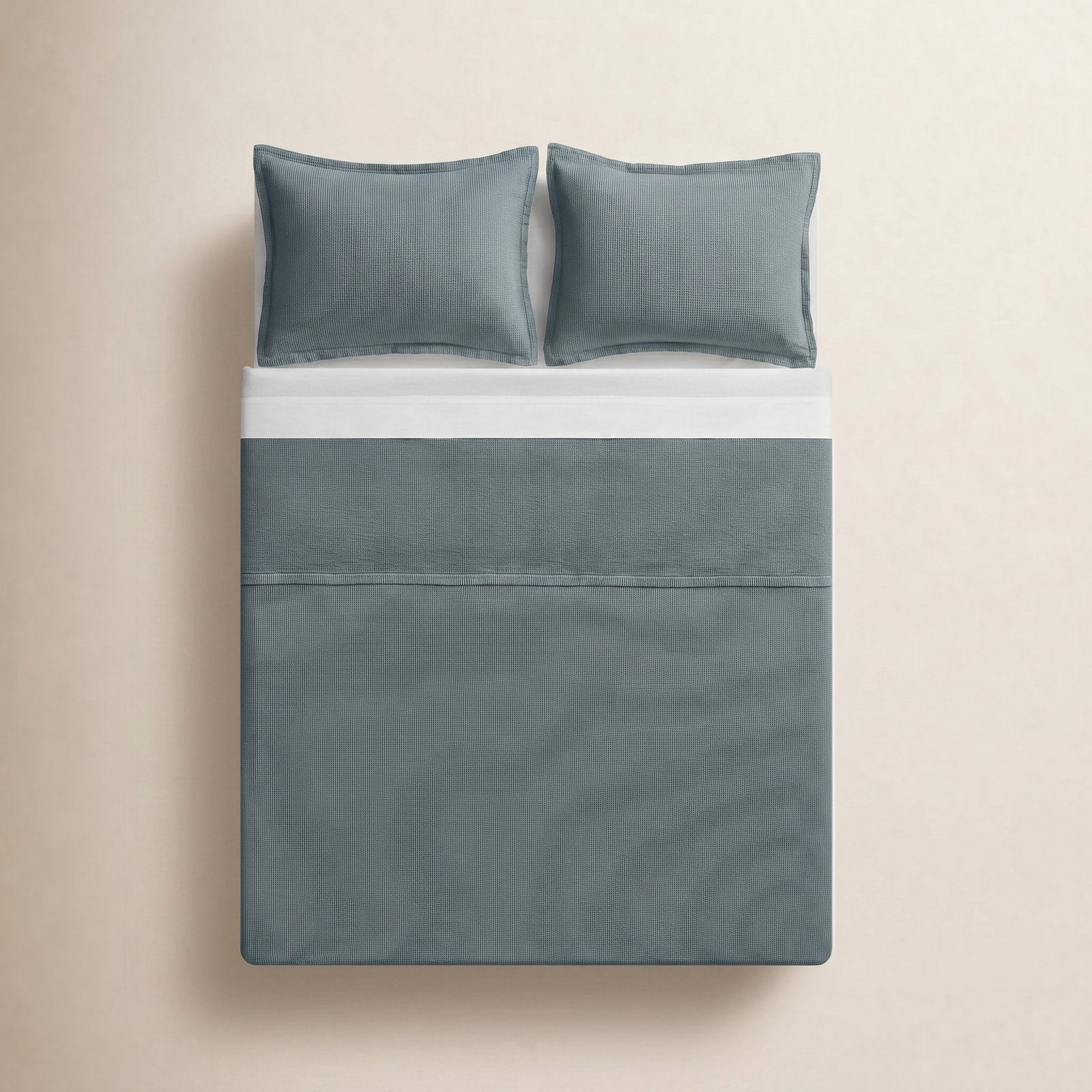 Ripple Cotton Coverlet Set, Charcoal, King Bedspread + 2 King Shams