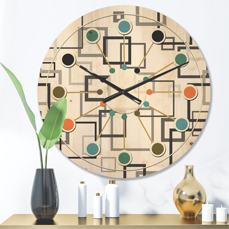 Horloge murale en bois Abstract Design II, Petit