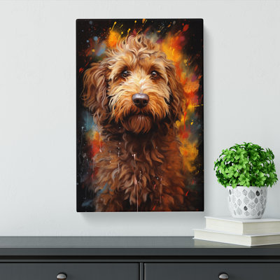 Labradoodle Conceptual Art - Wrapped Canvas