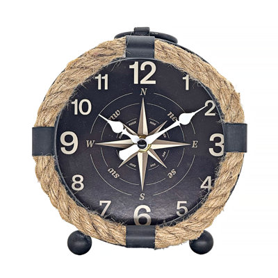 Horloge de table en corde inspirée d'une boussole