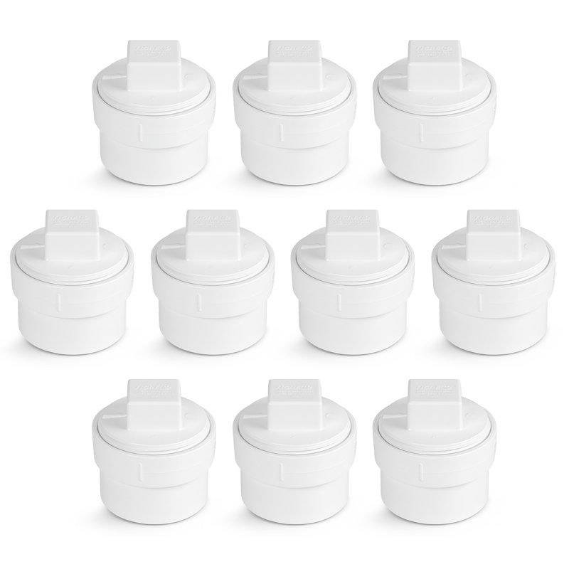 Adaptateur de nettoyage de 4 pouces en PVC blanc Système d'évacuation, d'évacuation et d'évacuation Plug-and-Slip x femelle (paquet de 10)