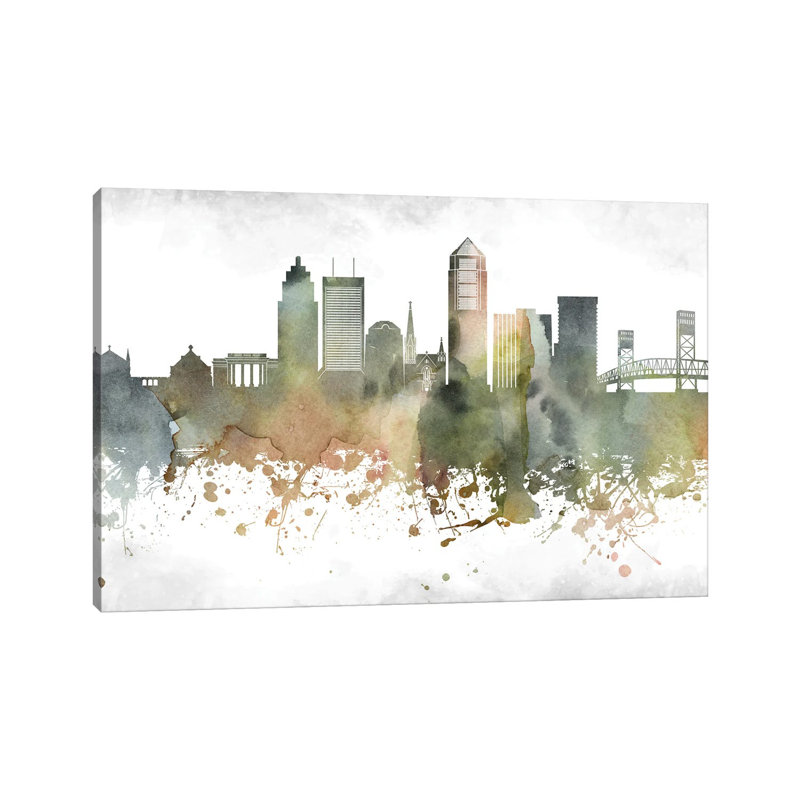 Jacksonville Skyline by WallDecorAddict - Wrapped Canvas Print, 66.04 cm H x 45.72 cm W