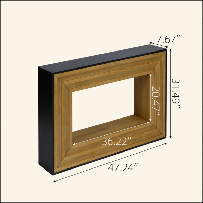Console Modern Contrast moderne avec structure en bois stratifié et plateau noir