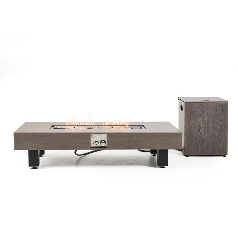 54 inch Propane Fire Pit,Outdoor Gas Fire Pit Table with Rain Cover,Rectangular Heater for Patio, Backyard, Deck,50,000BTU Outdoor Modern Patio Fire Pit.