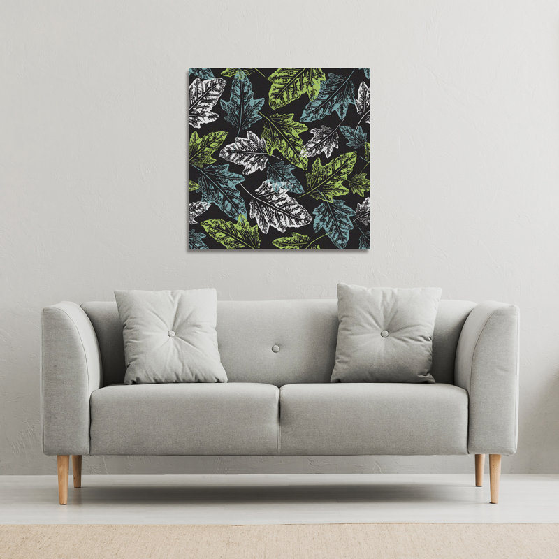 Leaf Print On Dark Bachground by Andrew Lee - Wrapped Canvas Print, 101cm H x 101cm W x 4cm D
