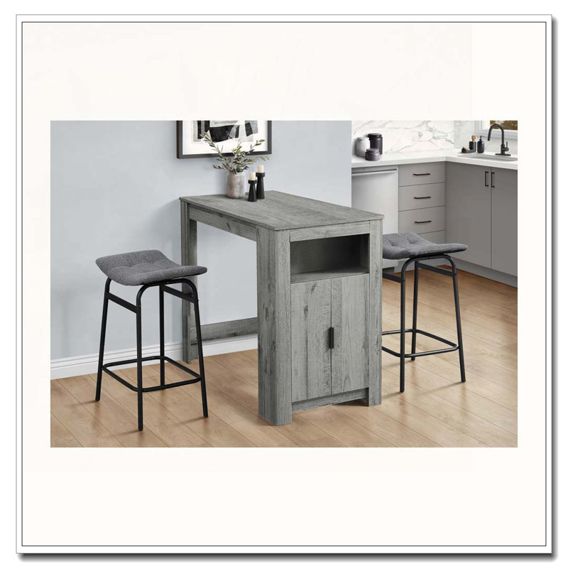 Barstool, Counter Height, Set Of 2,, Black