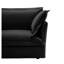 Canapé modulaire en chenille noir avec repose-pieds modulaire avec repose-pieds réversible - Canapé à assise profonde sans accoudoirs pour le salon